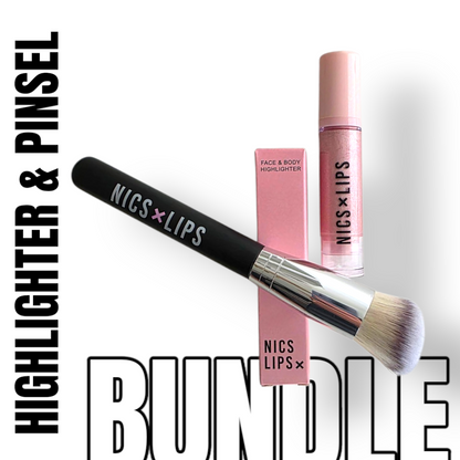 Bundle Highlighter mit Pinsel - Ideal für präzise Akzente und strahlende Highlights