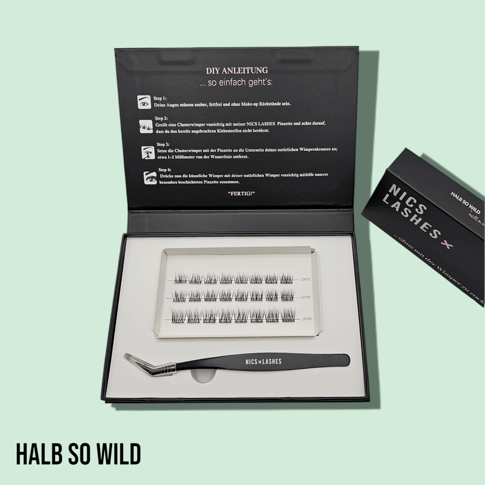 "HALB SO WILD" DIY-Wimpern mit Pinzette selbstklebend und bandlos
