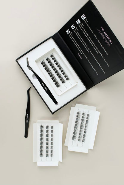 "KLIMPER-LOOK" DIY-Wimpern inkl. Pinzette selbstklebend u. bandlos