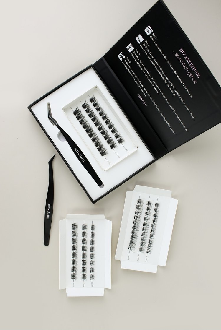 "KLIMPER-LOOK" DIY-Wimpern inkl. Pinzette selbstklebend u. bandlos