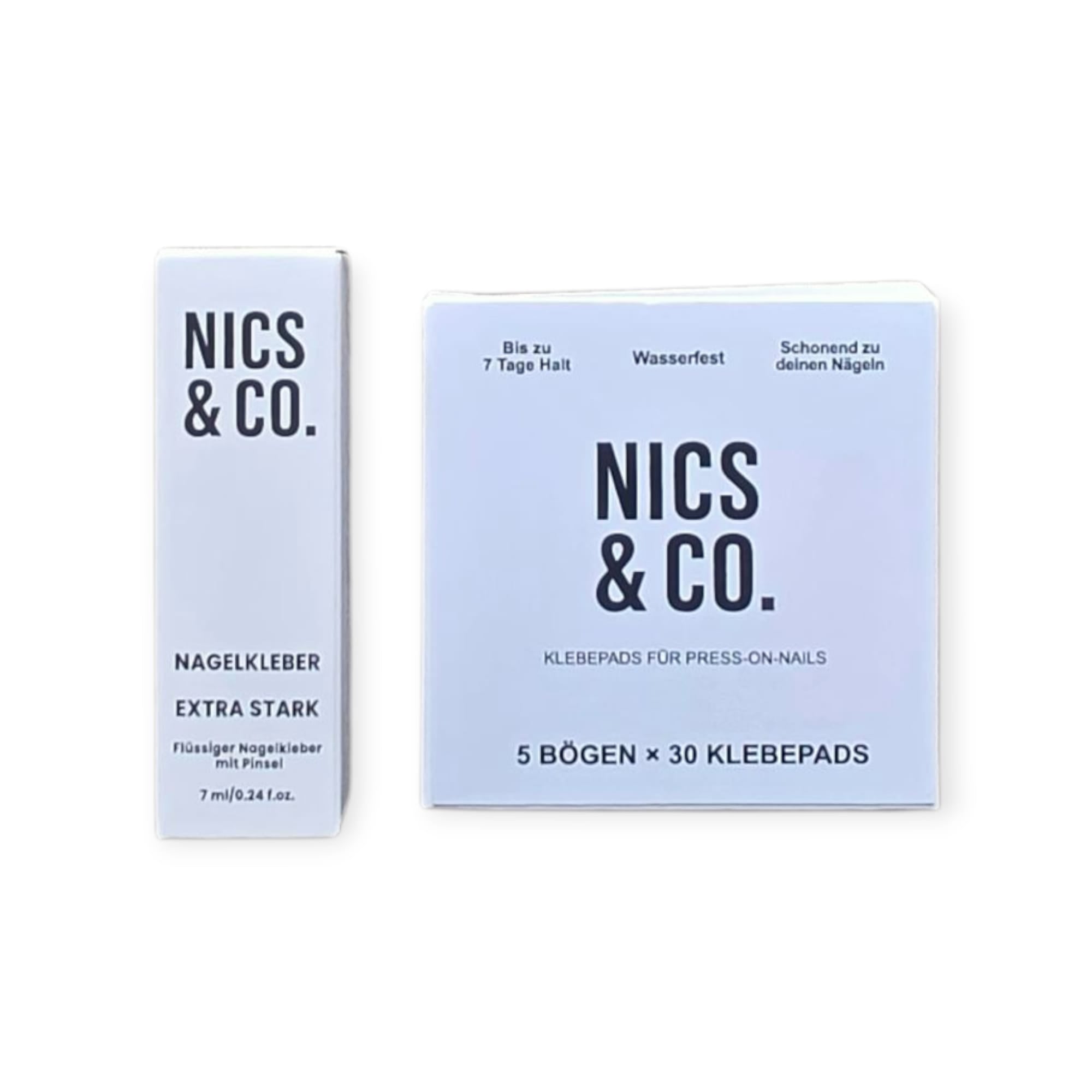 NICS & CO. Nagelkleber und Klebepads – Bundle Set